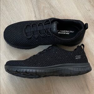 BRAND NEW Skechers Black Knit Sneakers